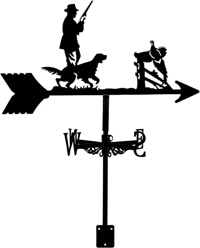 Metall-Wetterfahne, Jäger und Jagd, Metall-Wetterfahne, Outdoor-Wetterfahne, Hof, Windfahne, Richtungsanzeige, Windgeschwindigkeit, Richtungsanzeige für Bauernhof, Garten, Pavillon, Dekorationen