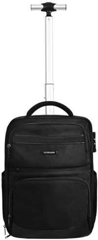 Hivexagon 21 Inch Rolling Backpack Water Resistant Wheeled Anti-Theft Laptop Backpack Hand Luggage Business Bag Large Capacity Multi Compartment Storage for Carry On Luggage Travel