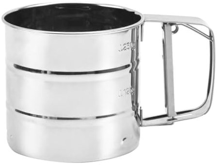 FUNNETOYU de Mano Inoxidable para Colador Fino con para Repostería para Espolvorear Glass y Uso Doméstico Plata