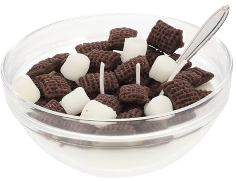 WOFASHPURET Aromatherapy Cereal Bowl Scented Candle with Delicate Fragrance Soy Wax Food Shaped Candle Decor for Dollhouse Photo Prop and Home Relaxation