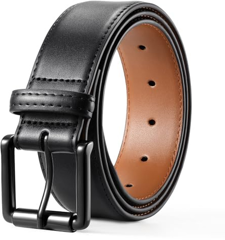 BELTROAD Ledergürtel Herren, Gürtel für Arbeitshose Jeans Schwarz Braun | Split Leather, Herren Gürtel für Anzug Work Jeans Hosen, 40mm Breit, 95-135cm, Klassische Schnalle, Männer Geschenke