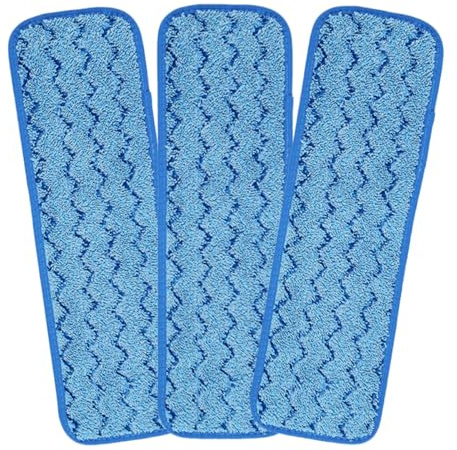 ZUNOXAZ Lot de 3 Recharges de Serpillères en Microfibre Lavables pour Vadrouille, Adaptées à Divers Types de Sols, Tête de Balai Pratique et Solide