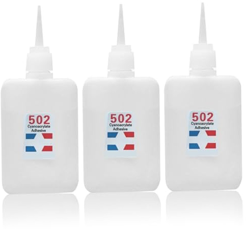 Colle 502, paquet de 3 adhésifs forts à séchage rapide-pour plastique, bois, métal, céramique, cuir, artisanat, 50g