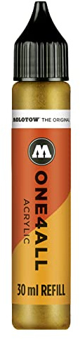 Molotow ONE4ALL Refill Acryl, Farbe 228 metallic gold 30 ml, Nachfülltinte für Permanentmarker