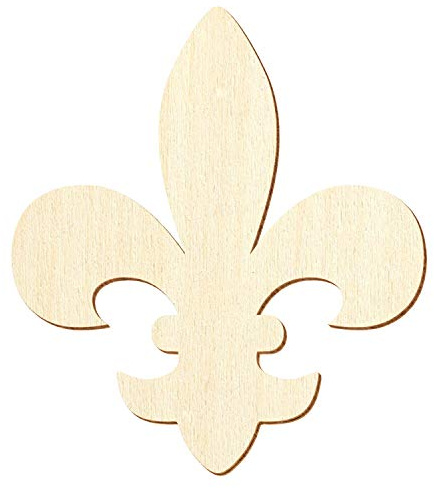 Holz Fleur-de-Lis (Wappen Lilie) - Deko Basteln 5-50cm, Größe:15cm, Pack mit:1 Stück