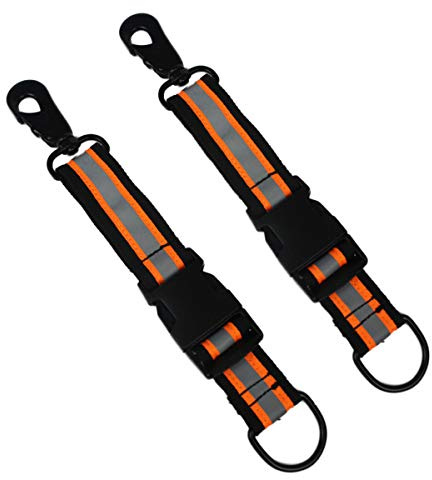 MELOTOUGH Firefighter Glove Strap | Glove Holder with Glove Leash Swivel Snap Hook,Reflective Hi-Vis Lime for Quick Access All Style Find in Melo Tough (2 sets Quick Release Buckle-orange)