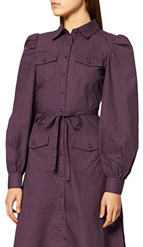 NA-KD Mujer Puff Sleeve Midi Dress Casual, Purple, EU 46