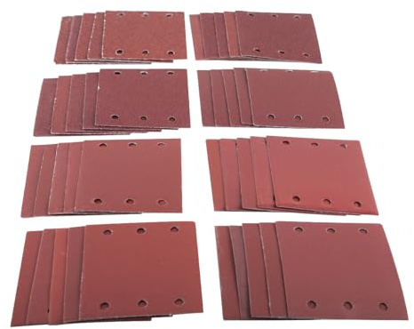Amtech 40pc Mixed Grit Square Sanding Sheet Set (110 x 100 mm), Aluminium Oxide Abrasive for Multi-Surface Sanding and Detailing
