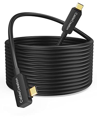 CableCreation [Aktualisierte Version] USB C Fiber Optic Link Kabel 5M, USB 3.2 Gen2 USB C zu C 10 Gbps Hochgeschwindigkeitsdaten, kompatibel mit Quest 2 Virtual Reality Headsets,Pico,Gaming PC
