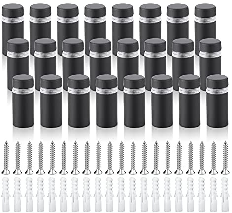 Sign Advertising Nail, Stainless Steel Sign Standoff Screws 24 Pcs, Suitable for Standoff Fixings for Glass Posters, Picture Frames and Mirrors (25mm x 12mm)