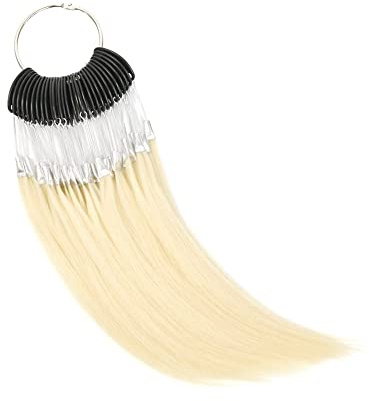 Anillos de color de cabello virgen 100% humano para extensiones de cabello humano y muestra de tintes de cabello de salón 30pcs / set (#60 rubia platino)