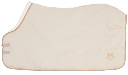 Abschwitzdecke mit Fellkragen Beige Glitzer (165cm)