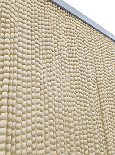 Home Tresor - Tenda Antimosche a Fili con Pallini Morbidi, Pannello Tenda Moschiera Antirumore per Porta Finestra, Decorazione e Divisorio Stanze (cm 100x220, Beige)