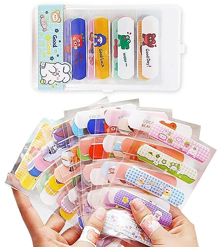 Bandages de Dessin Animé Mignons, Pansements pour Enfants Hydrofuges sans Latex, Bandages respirants résistants à l'eau Adhésif mignon, pansements pour enfants, hydrofuges, sans latex(80 pieces)