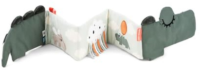 Done by Deer Faltbuch Croco Grün - Weiche Babybuch mit viele sensorische Elemente - Bauchlage Spielzeug Baby - Baby aktivitätsspielzeug ab 3 Monate, EIN ideales Babygeschenk