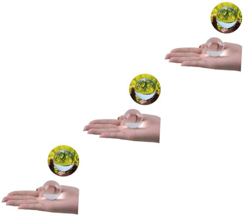 Abaodam 3pezzi Palla di Cristallo Trasparente per Fotografia e Meditazione Sfera Feng Shui per Decorazioni Domestiche e Ufficio Accessorio Creativo per Scatti Fotografici e