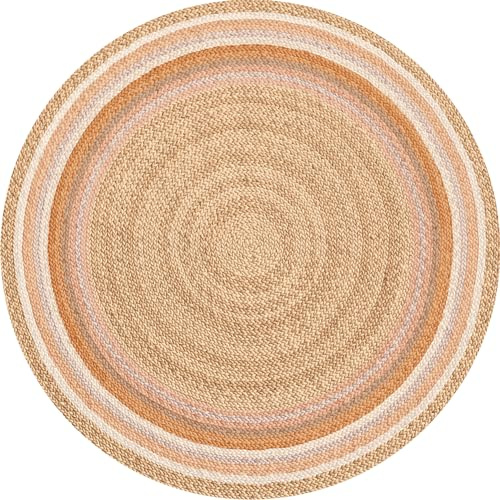 VINILIKO Design | Alfombra Vinílica Redonda Líneas Naranjas [Diam] 100 cm - Antideslizante, Impermeable, Lavable - Varios Tamaños - Alfombra Vinilo Salón, Cocina