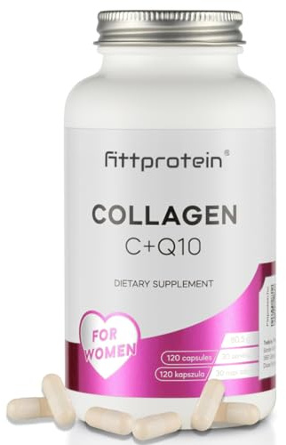 Fittprotein Collagen C+Q10 120 kollagen kapseln hochdosiert mit hochdosiert coenzym q10 und vitamin C ohne zusätze collagen