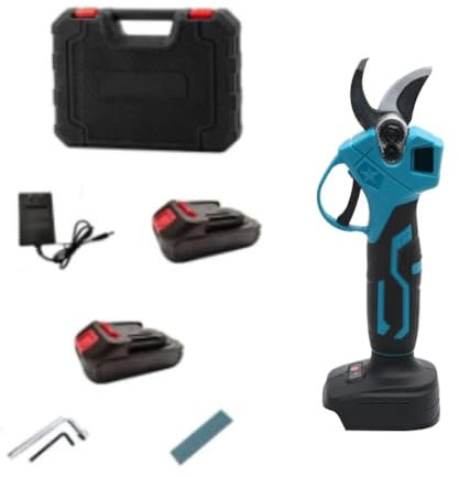 21 SHOP® FORBICE DA POTATURA DOPPIA BATTERIA 68VF 6000 mah CESOIA DA POTATURA ELETTRICA Troncarami 45 mm Giardinaggio Fai Da Te + Accessori + Display Stato Batteria