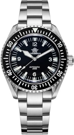 ADDIESDIVE Taucher Automatic Mechanische Herrenuhr 200m Wasserdicht | Analoguhr für Männer NH35A Blasenspiegel Saphirglas Keramiklünette BGW9 Leuchtanzeige Automatische Taucheruhr AD2056