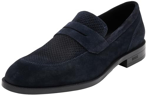 BOSS Tayil_Loaf_tcsdwv, Mocassino Uomo, Dark Blue, 42.5 EU