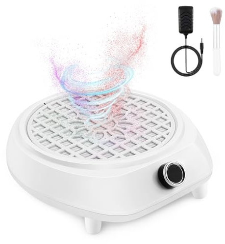CORESLUX Nagel Staubsauger, 130 W Professioneller Staubabsaugung für Nägel mit Filter, Desktop Nagelstaubsammler, Verstellbare Saugkraft, Absaugung Nägel mit Bürste für Nagelstudio Hause, Weiß