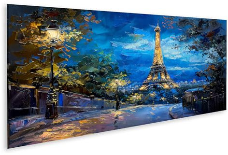 islandburner Prime Bild auf Leinwand Ölgemälde Effekt Eiffelturm Paris Frankreich Bilder Wandbilder Poster