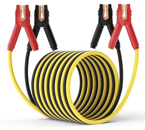 AutoChat Heavy Duty Jumper Cables, 0 Gauge 30 Feet 1000 Amp Automotive Booster Cables for Car Battery, for Car, SUV and Trucks Battery, with Carry Case, Gloves, Brushes