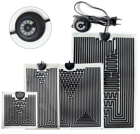 ewenys Terrarium Heizmatte mit 10-stufiger Temperaturregler, Reptil Heizmatten für Reptilien Schildkröte, Schlangen, Eidechse, Gecko, Spinne, Raupe, Aquarium Schildkröte Wärmematte(Klein,7W)