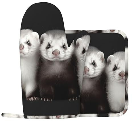 Lot de 2 maniques et maniques en silicone antidérapant et résistant à la chaleur pour furets