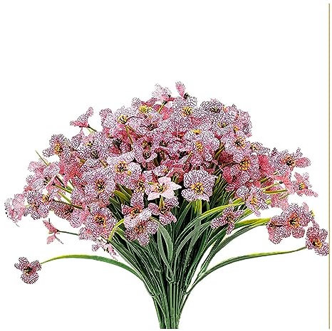 QTYQWC Künstliche Blumen, Kunstblumen, 1 Bündel, künstliche Simulation, Veilchen, Blumenstrauß, romantisch, verschleißfester Kunststoff für UV-beständige Dekorationen (Farbe: Rot) (Pink)