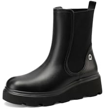 QUEEN HELENA Stivaletti Chelsea Classici Stivali Bassi Casual Donna X31-91 (Nero, Sistema Taglie Calzature EU, Adulto, Donna, Numero, Media, 38)