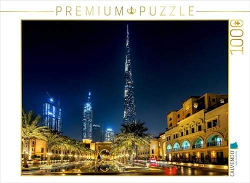 CALVENDO Puzzle Burj Khalifa zur blauen Stunde - Dubai | 1000 Teile Lege-Größe 64 x 48 cm Foto-Puzzle für glückliche Stunden