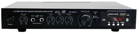 ISKDJBJG Amplificateur HiFi 5.1 Canaux Caisson de Basses Haute Puissance Scène Home Cinéma Bluetooth Radio Amplificateur Extérieur Prise UE Facile à Utiliser