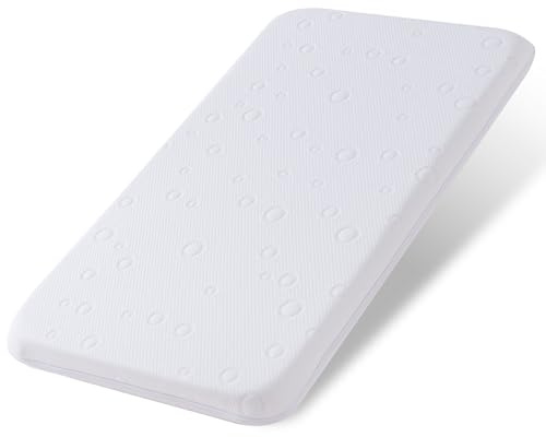 Amzreine Baby Bassinet Mattress Pad, 33 x 20 x 2 Dual Sided Gel Memory Foam Mattress with Breathable Removable Soft Cover Fit for Mika Micky/KoolerThings/Baby Delight Bassinet