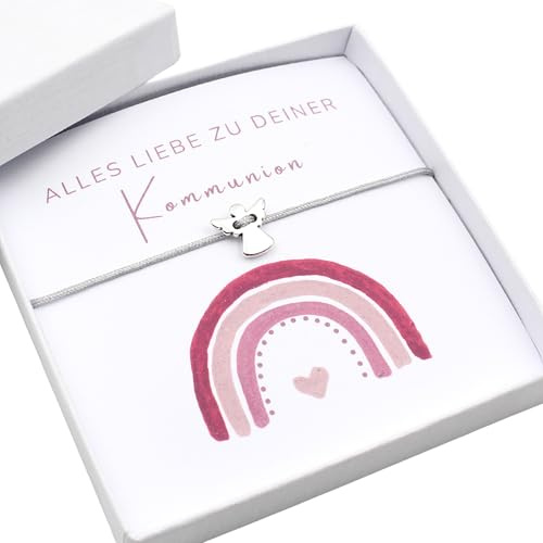 beautySart Geschenk zur Kommunion, Firmung und Konfirmation | Armband mit Karte in Schmuckschachtel, für Mädchen und Jungen