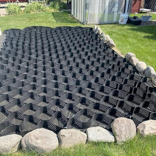 Geo Cellular Kies-Gitter, 5 cm Höhe, Bodenstütze für Garten, Terrasse, Parkplatz, Hof, 4 m x 6 m, stabilisierendes Geogitter-System
