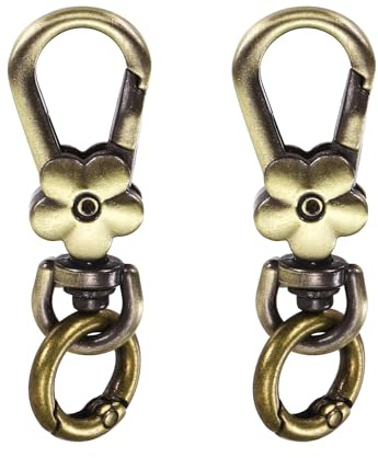 sourcing map 2 portachiavi in metallo con clip girevole a moschettone a sgancio rapido, ganci a scatto staccabili a doppia apertura, per la creazione di gioielli, artigianato, zaino, borsa, cordino