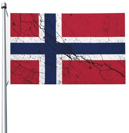 Bandera de Noruega con efecto texturizado para exteriores, 90 x 150 cm, de poliéster resistente de doble cara, ideal para el hogar, el patio, festivales, decoración de jardín al aire libre, banderas d