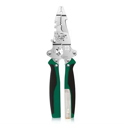 25CM Multifunctional Stripping Pliers with Built-in Voltage Tester & Screwdriver, Folding Design, Stainless Steel Wire Cutters for Electricians, DIYers - Ergonomic Grip, 3-in-1 Electrical Tool