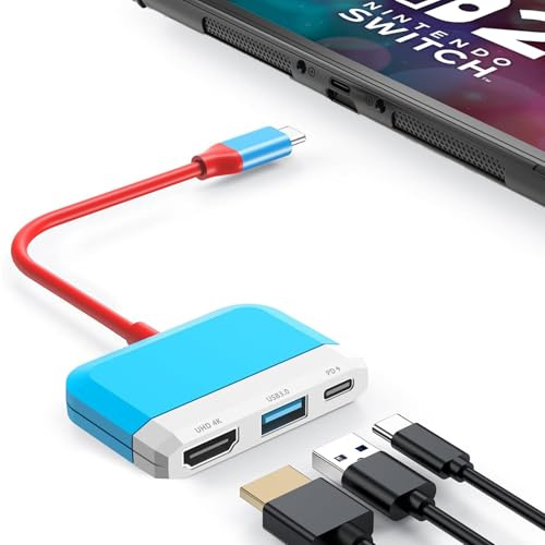 Mini Switch TV dock 3 in 1: 4K HDMI, USB 3.0 e 100W USB-C ricarica dock portatile da viaggio per Nintendo Switch/OLED/Switch2