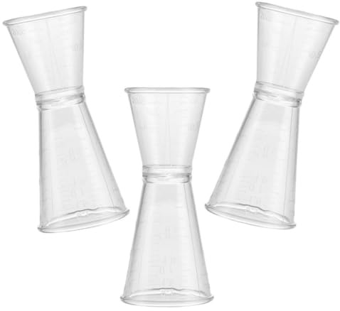 CHICAMPERA Doppeljigger Messbecher Aus Kunststoff Wiederverwendbarer Cocktail-Messbecher Mit Skala Für Präzises Abmessen Von Getränken Für Bar Party Und Haushalt 3Er Set 3.46X1.73X1.73In