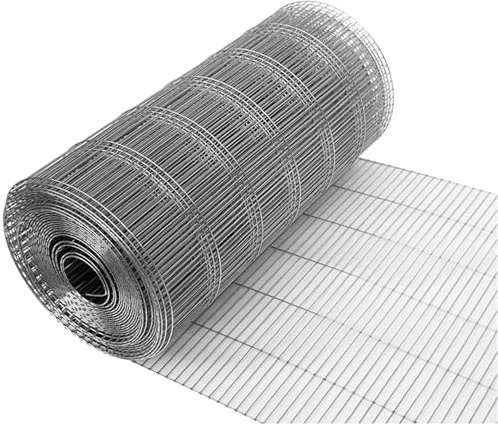 SXEVZOO Valla Para Aviario Galvanizada Por Inmersión En Caliente, 1x10cm Agujero Rectangular Rollo De Malla Metálica, Para Aviarios De Pollos, Conejos Y Cercas Para Plantas Y Animales(0.4x5m)