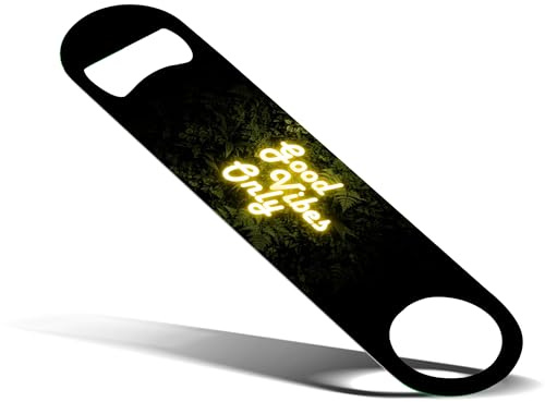 NEON Designs - Abridor de botellas con hoja de barra de selva, abrebotellas de cerveza con pintura de neón con estampado de hojas tropicales, hoja de bar para el hogar, pub, accesorios de bar