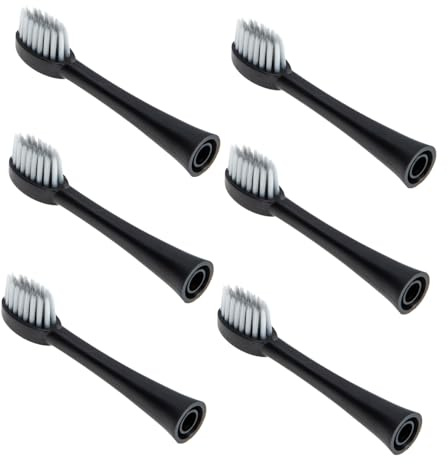6 Stück Ersatzköpfe für Elektrische Zahnbürste X. Q. M. Q X-3, Schwarz | Nylonborsten, , Feine Reinigung der Zähne, Elektro Zahnbürste, X-3 Kompatibel