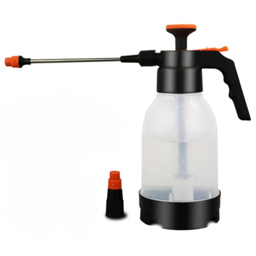 Ciieeo Pulvérisateur Manuel de Jardin 1,2l Transparent Orange Tige Rallongée, Arroseur à Pression Pratique pour Fleurs et Plantes, Flacon Léger et Polyvalent pour Entretien Intérieur