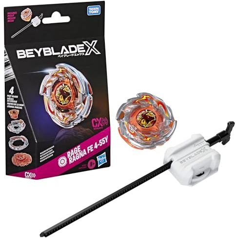 Beyblade X Rage Ragna FE 4-55Y CX Infinity Starter Pack Set, Takara Tomy Kreisel (Ausdauer-Typ) und Starter, Kampfkreisel Spiel, Spielzeug, ab 8 Jahren