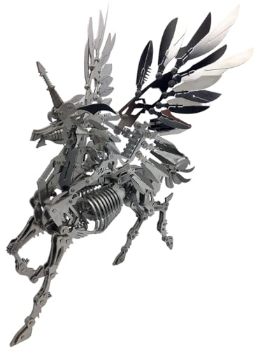 ToyGhillied 3D Metall Puzzle Mythisches Pferd, 559+ Teile Edelstahl Modellbausatz mit mechanischem Rahmen, Großes DIY Metallmodell für Schreibtischdeko und Sammlung
