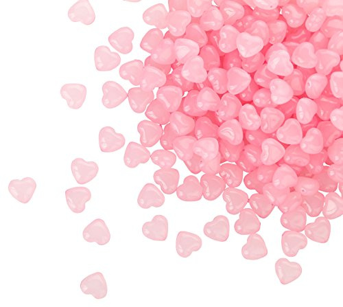 Kleenes Traumhandel Rosa Acryl-Herzen (12 mm) - 100 Stück - Ideale Streudeko für Romantische Anlässe