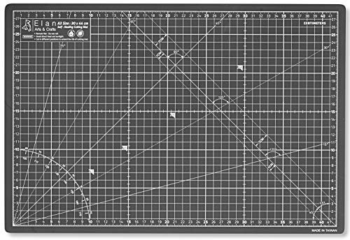 Elan A3 Cutting Mat Black and Taupe, 5-Ply Hobby Board for Crafts 44X30 CM, Self Healing Cutting Mat A3, Recycled PVC Craft Board for Sewing